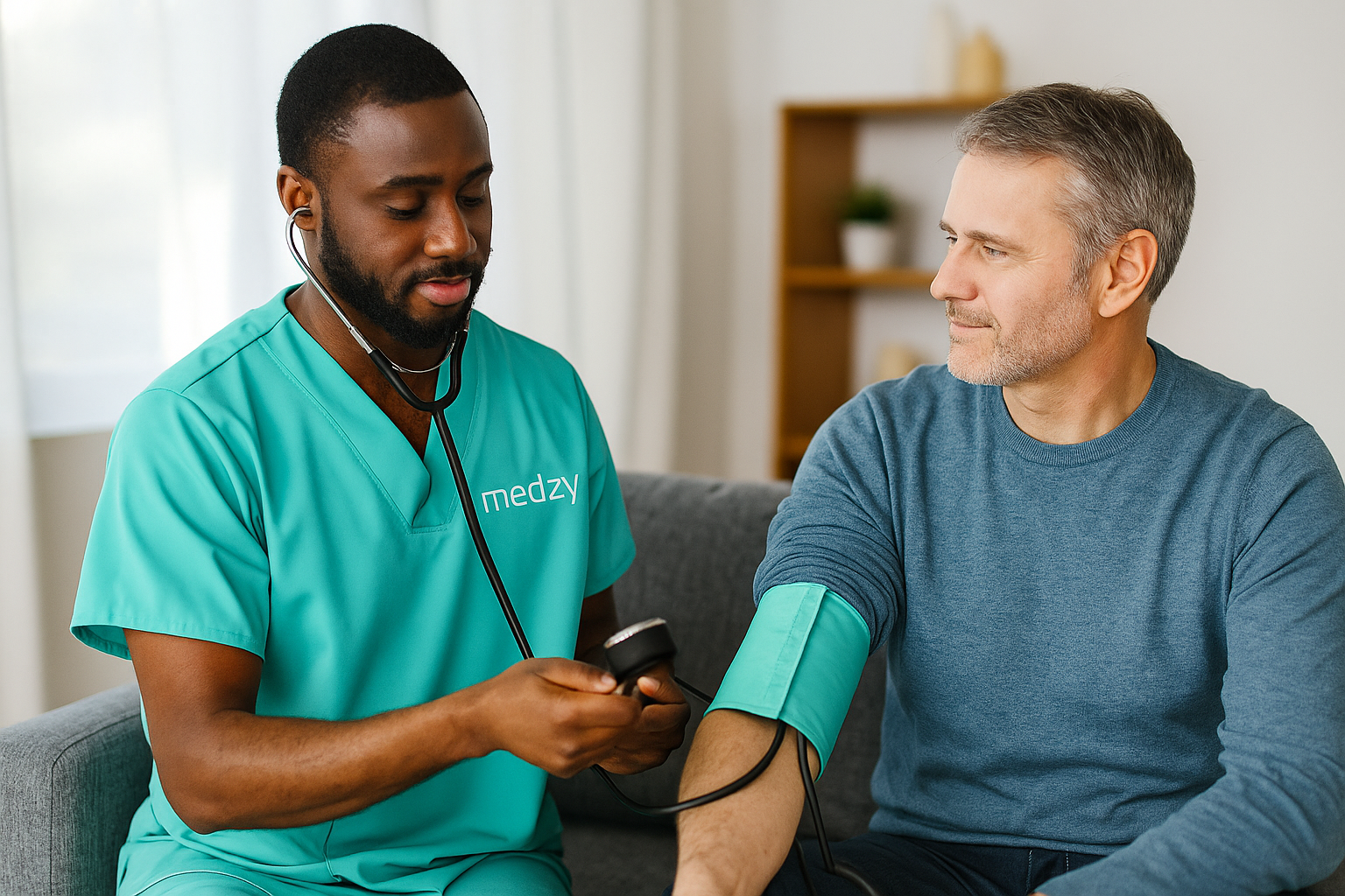 Enfermeiro medzy, auferindo pressão